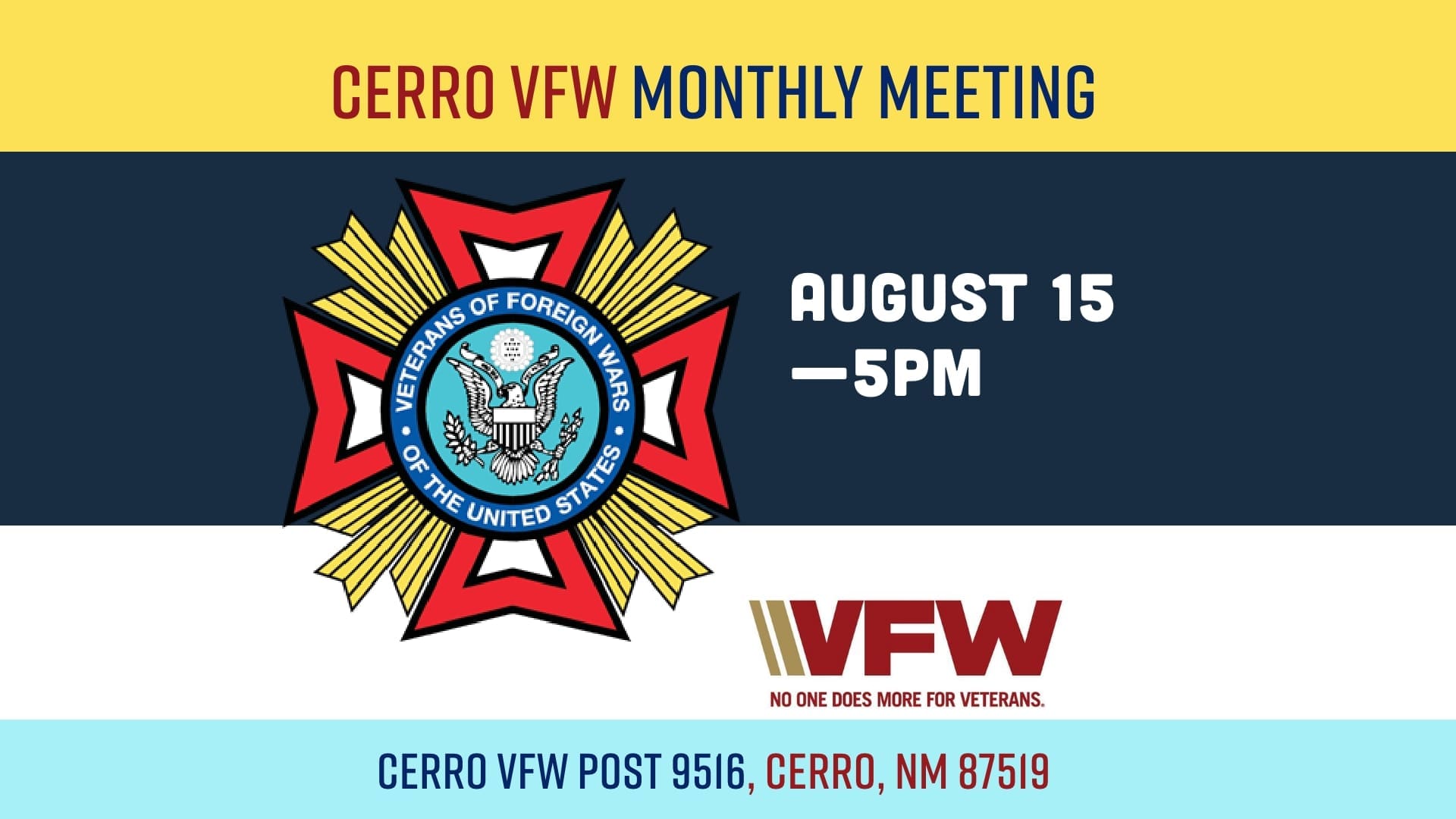 Cerro VFW August meeting