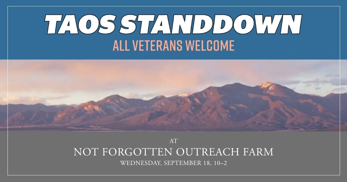 Join Taos Stand Down on Sept. 18 for free resources, healthcare, housing aid, and support for veterans."
